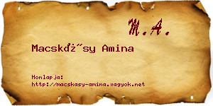 Macskásy Amina névjegykártya